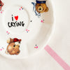 Vintage Wandteller "I <3 CRYING – handbemalte Statement-Wanddeko aus Porzellan