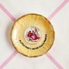 Vintage Wandteller "A LITTLE PARTY NEVER KILLED NOBODY" – handbemalte Statement-Wanddeko aus Porzellan