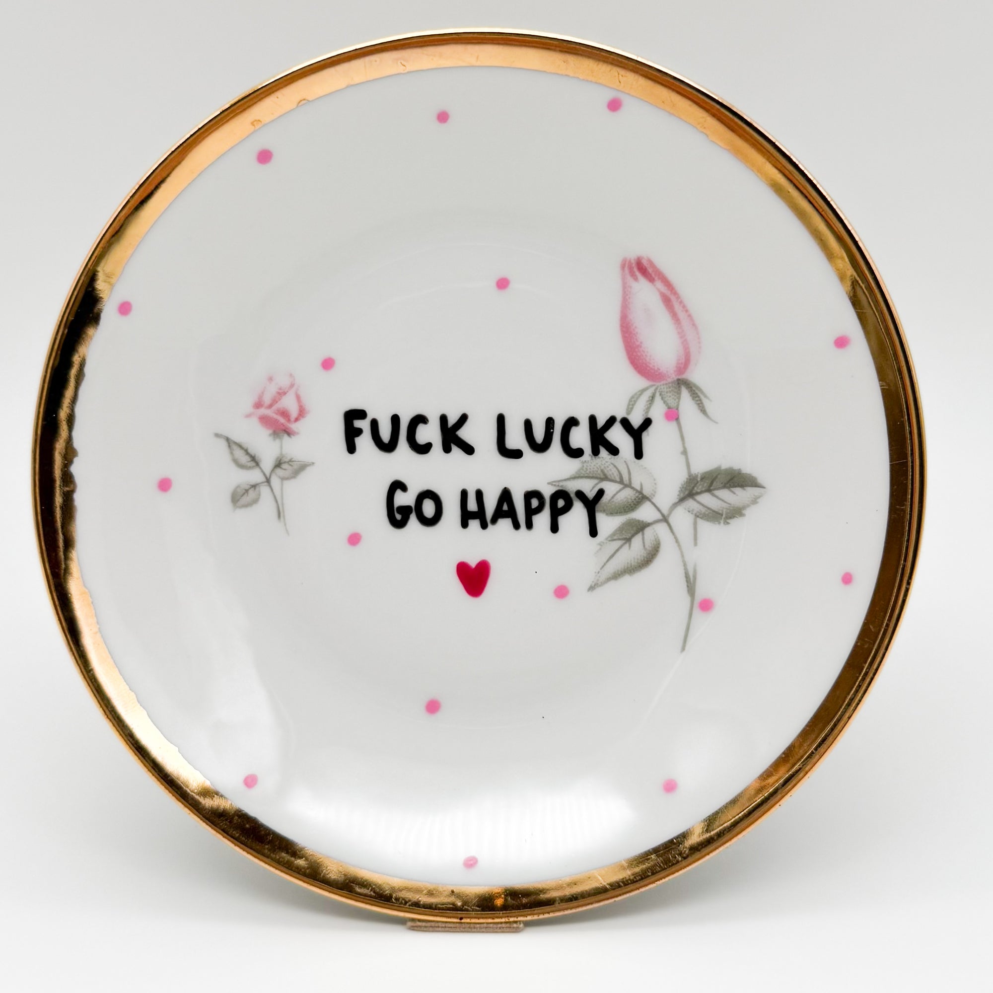 Wandteller mini FUCK LUCKY GO HAPPY "rosi"