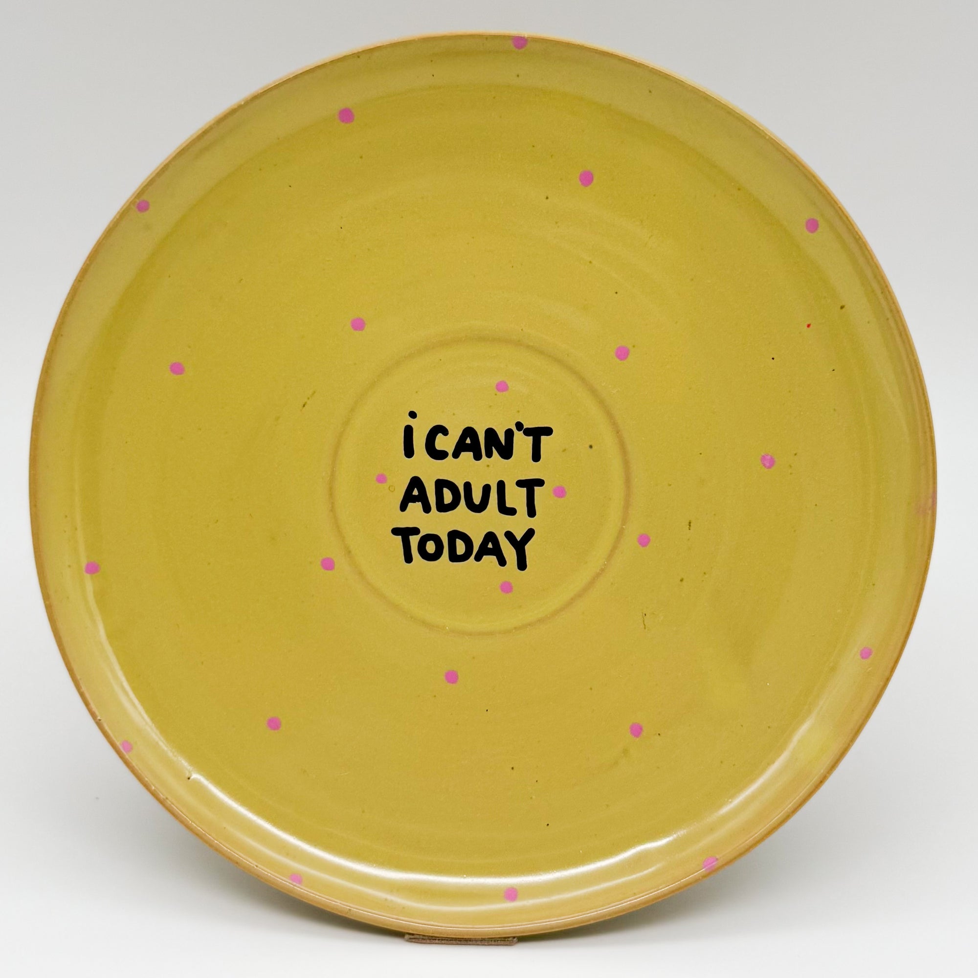 Wandteller mini I CAN´T ADULT TODAY "mustard"