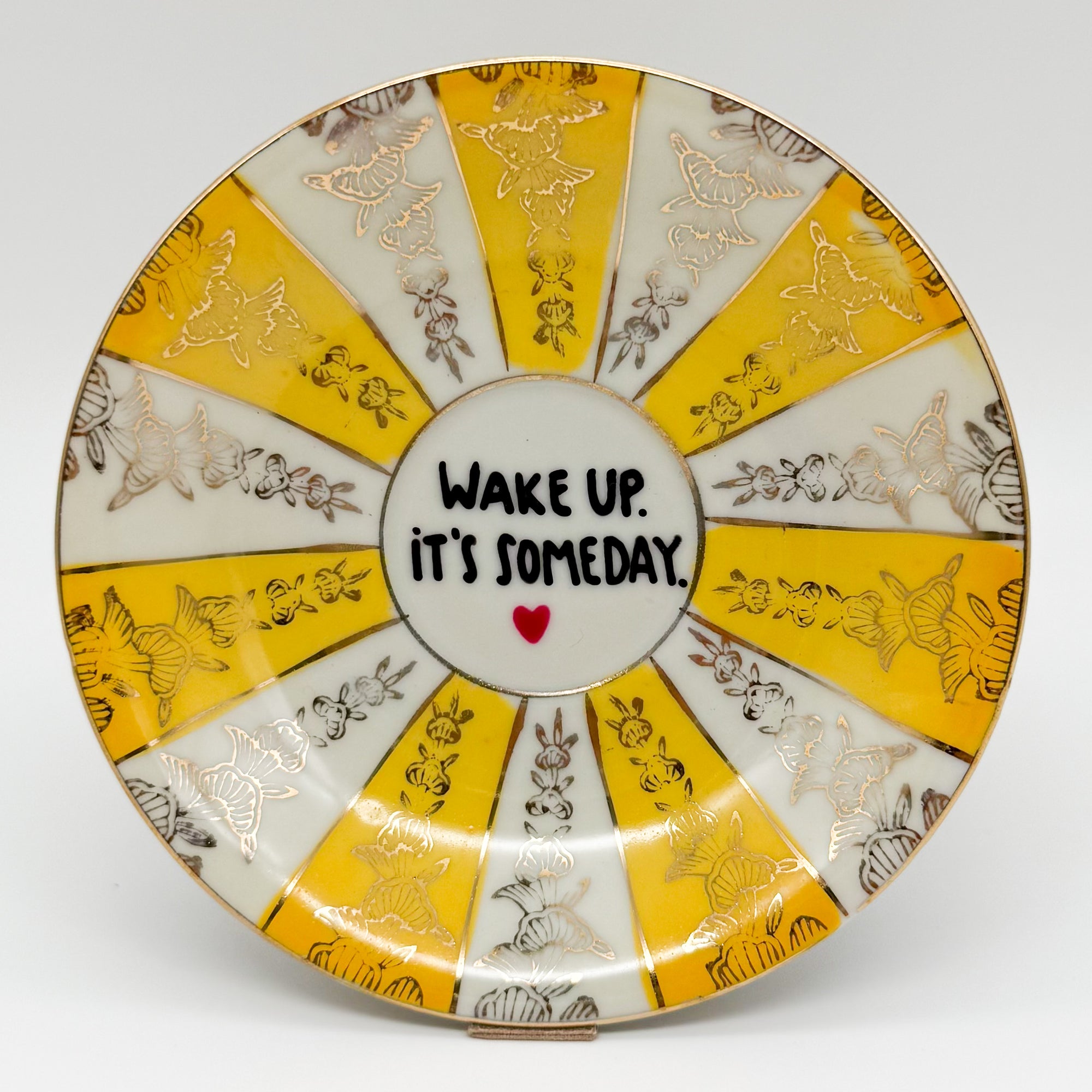 Wandteller mini WAKE UP.IT´S SOMEDAY. "stripes"