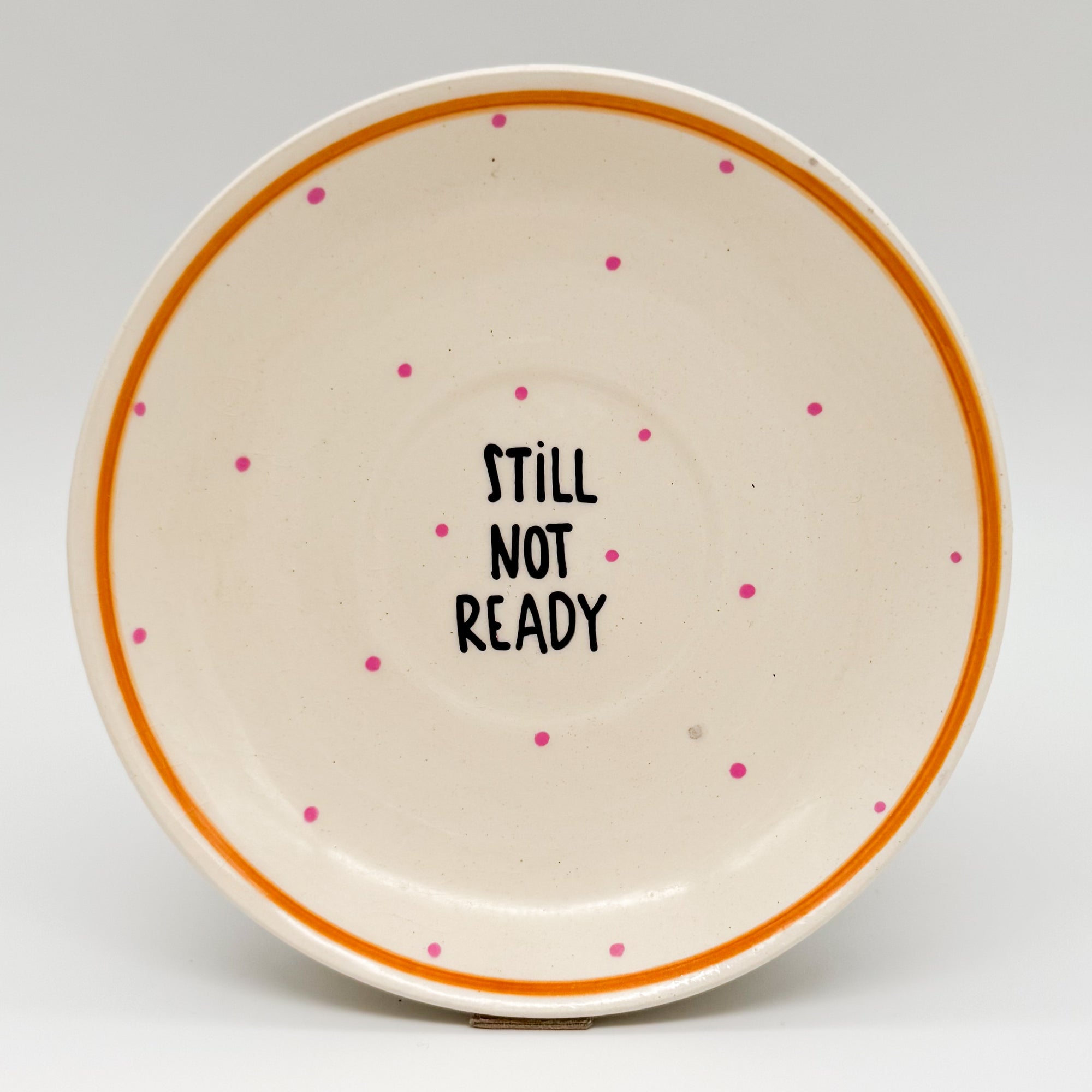 Wandteller mini STILL NOT READY "retro"