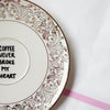 Handbemalter Wandteller COFFEE NEVER BROKE MY HEART