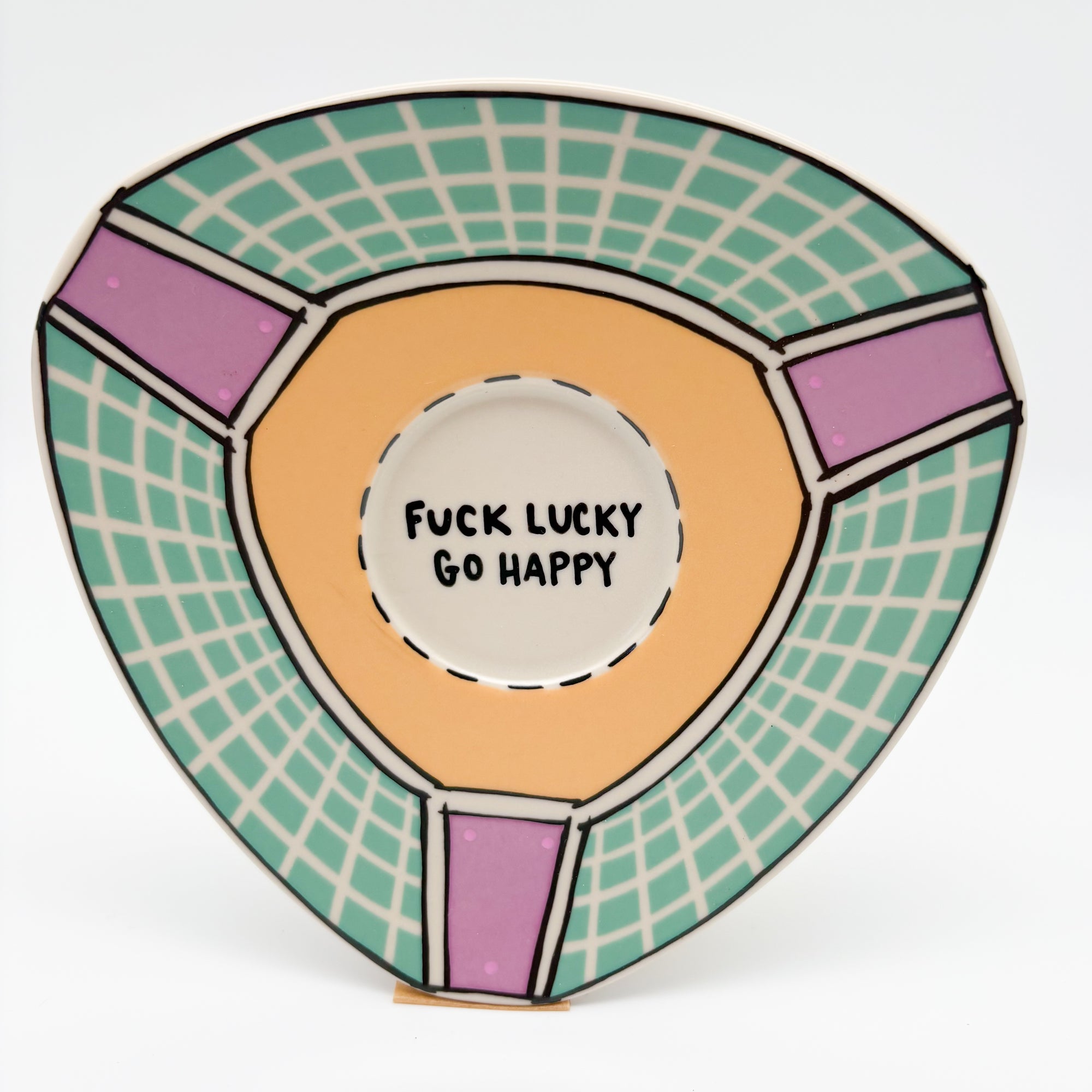 Wandteller small FUCK LUCKY GO HAPPY "color"