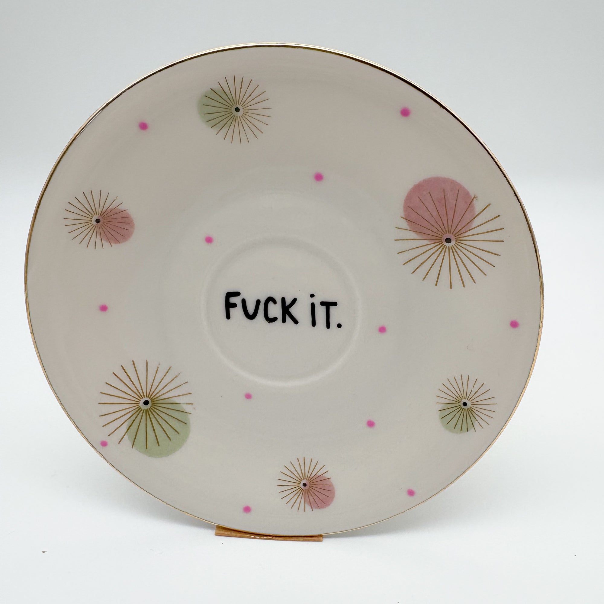 Wandteller small FUCK IT "firework"