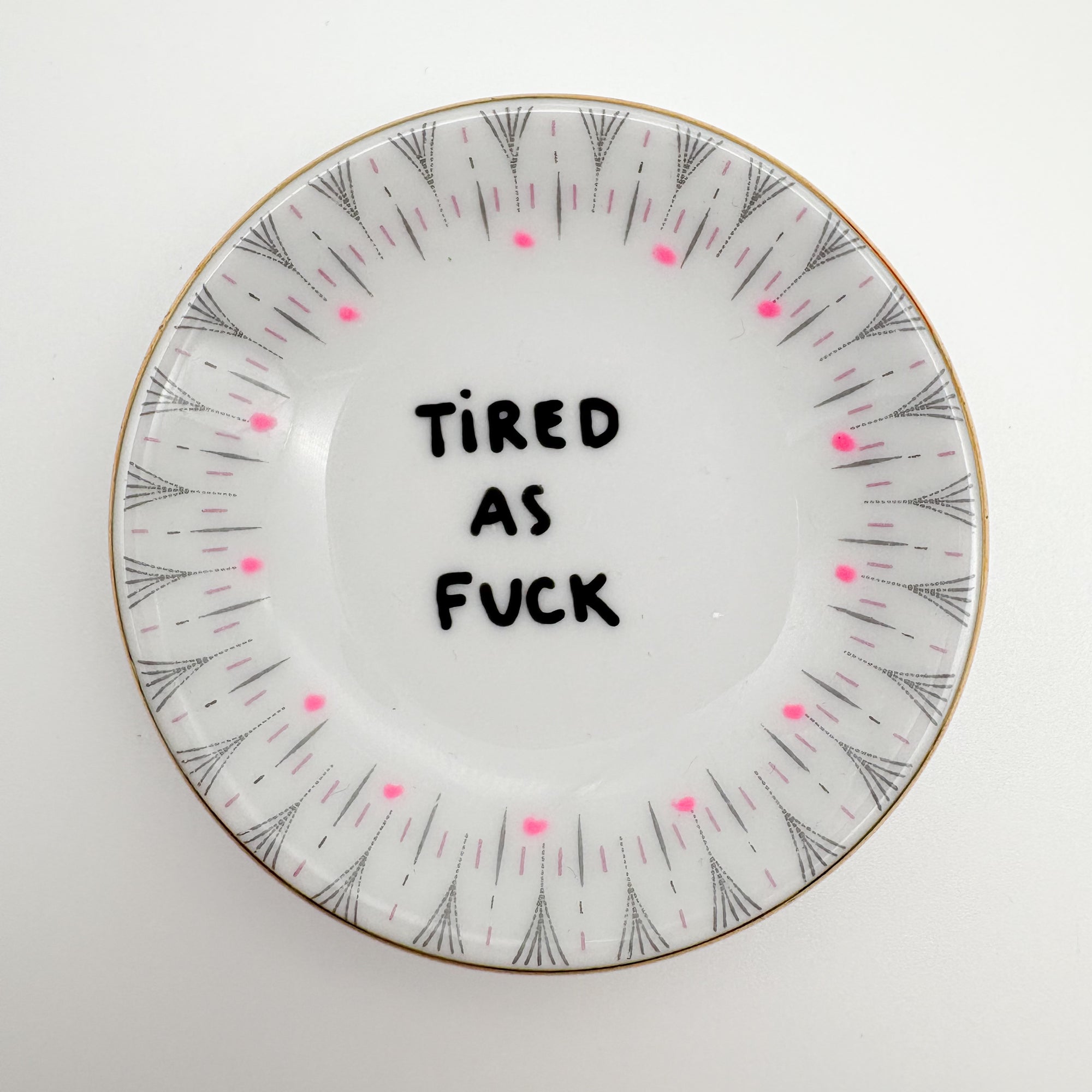 Wandteller mini TIRED AS FUCK "neon"