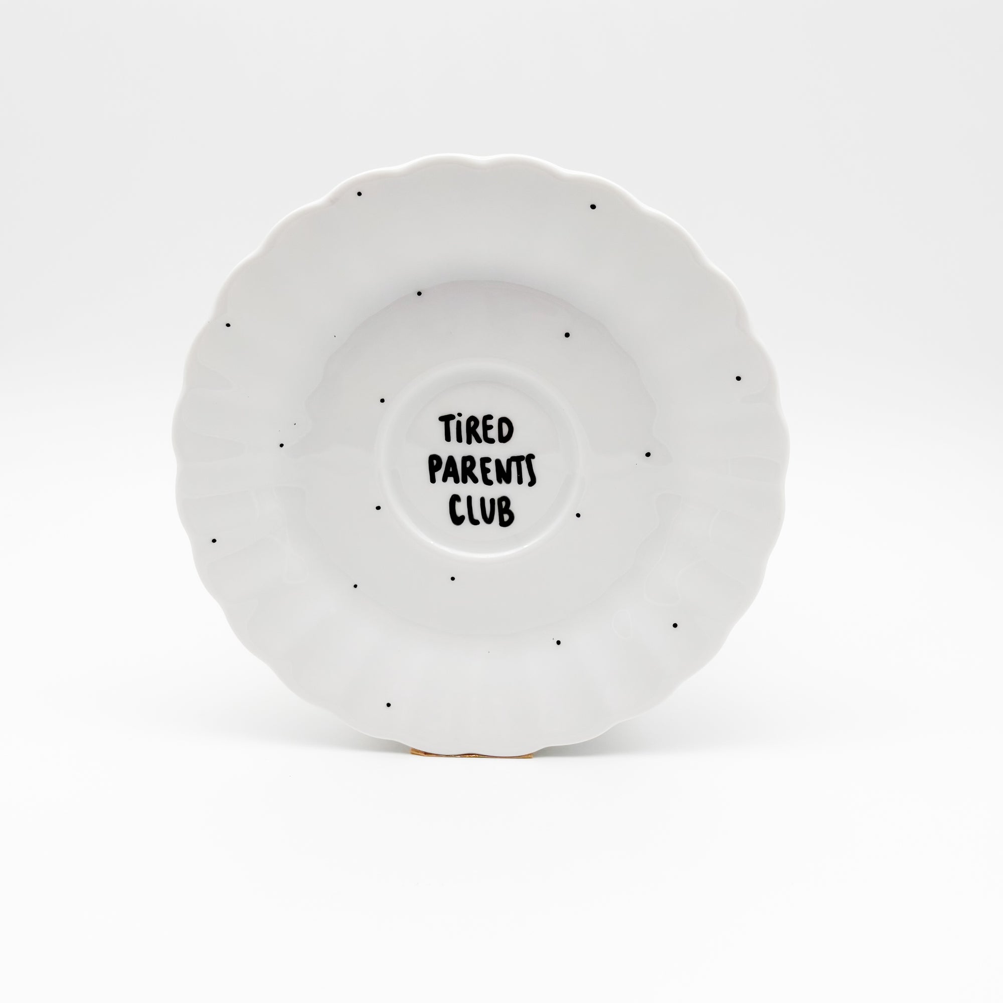 Wandteller small TIRED PARENTS CLUB "dots"