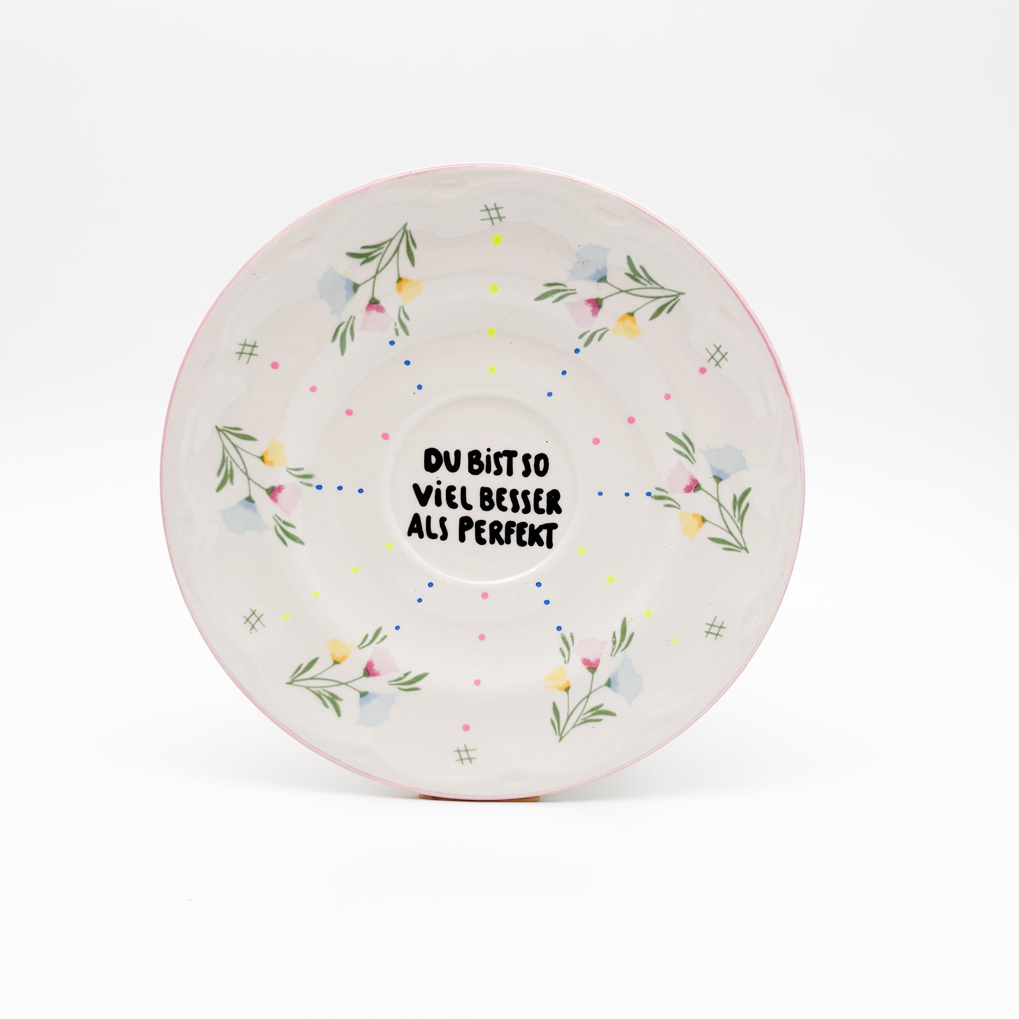 Wandteller small DU BIST SO VIEL BESSER ALS PERFEKT "cutie"