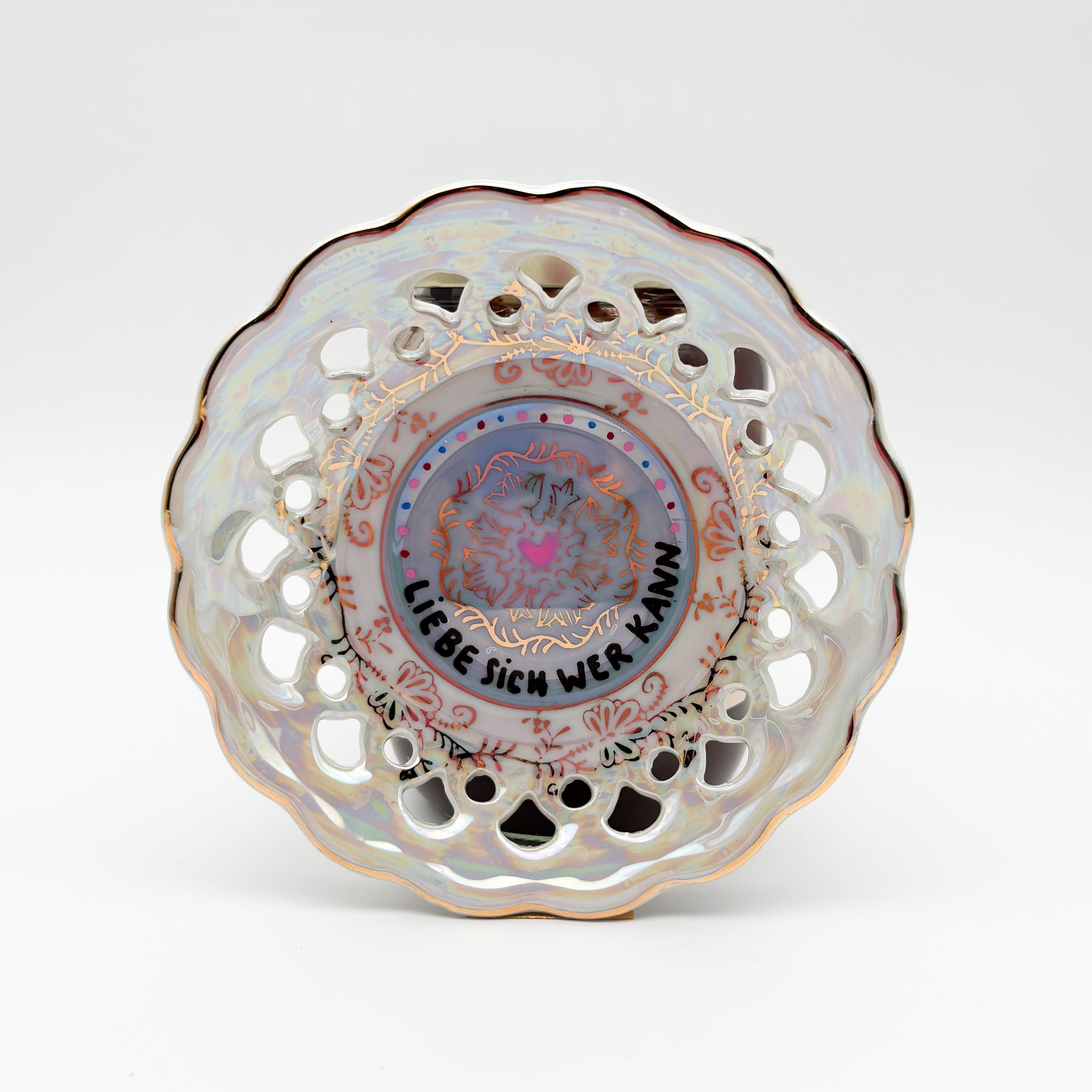Wandteller small LIEBE SICH WER KANN "special shiny"