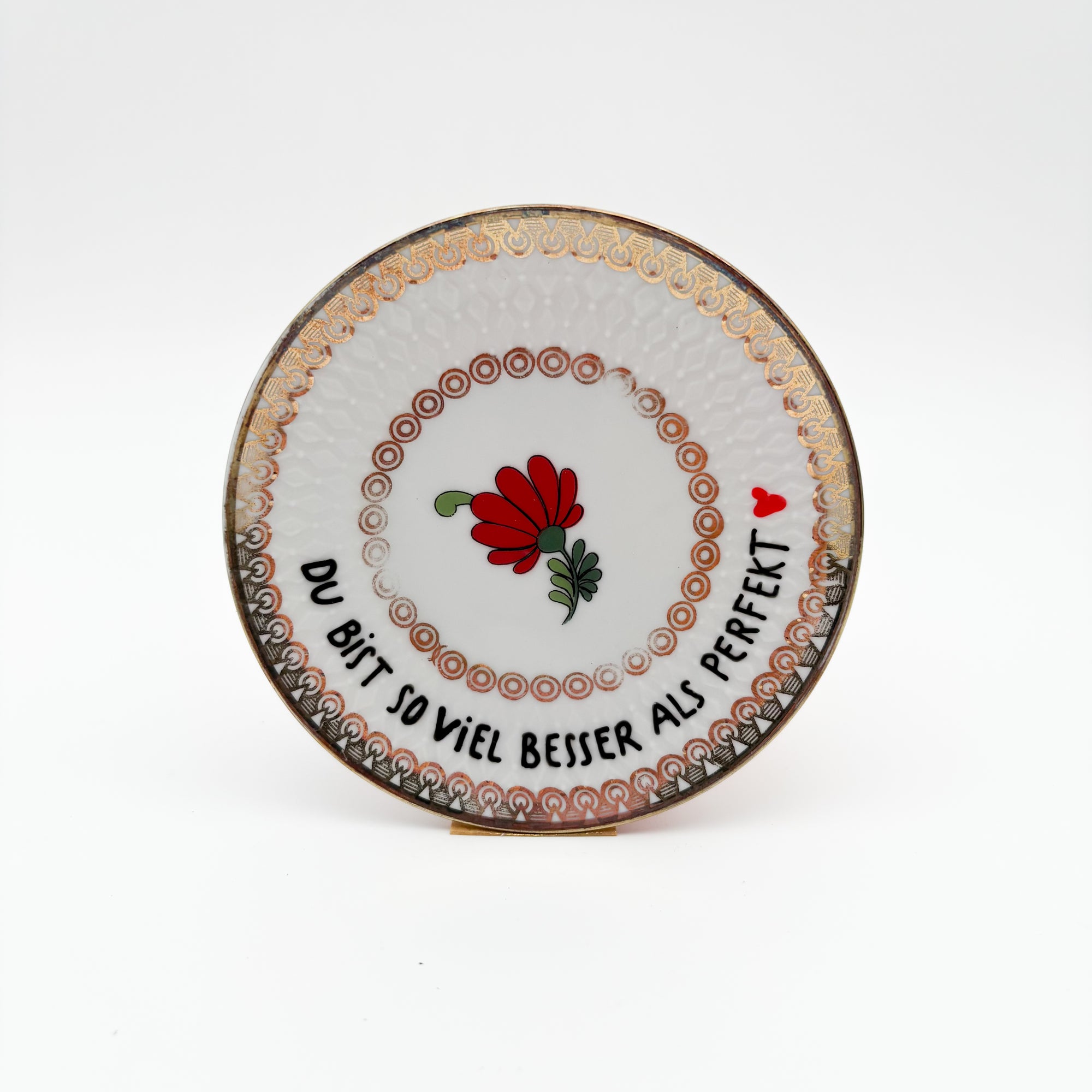 Wandteller mini DU BIST SO VIEL BESSER ALS PERFEKT "retro"