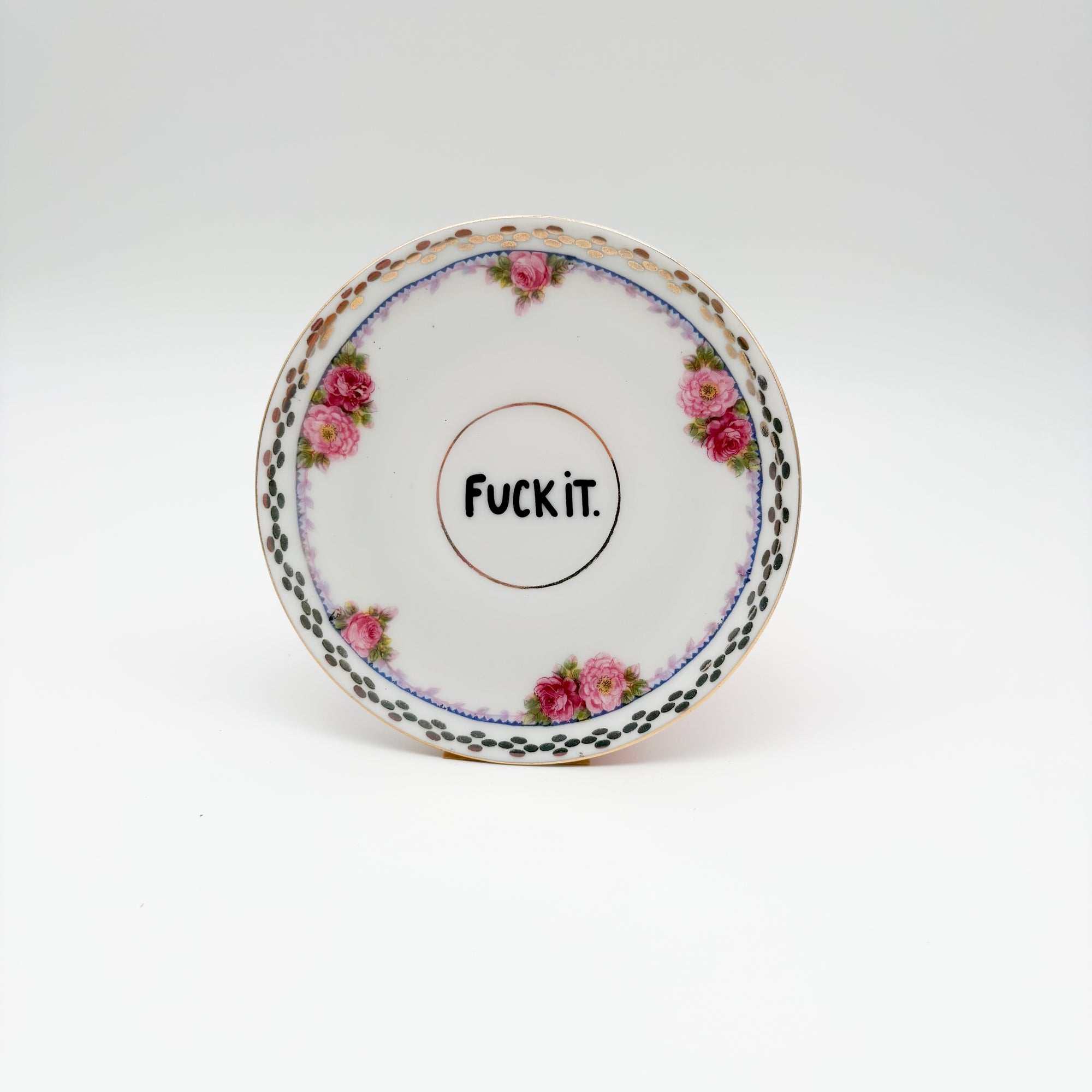 Wandteller mini FUCK IT "roses"