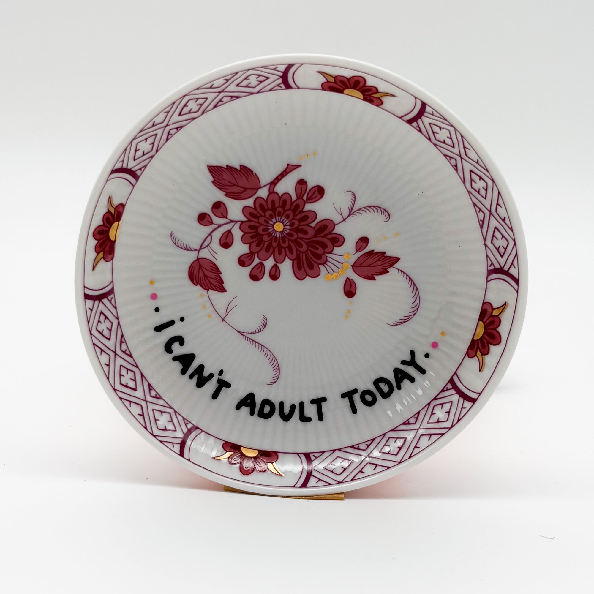 Wandteller mini I CAN´T ADULT "rot"