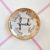 Vintage Wandteller „fuck" – handbemalte Statement-Wanddeko aus Porzellan