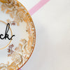 Vintage Wandteller „fuck" – handbemalte Statement-Wanddeko aus Porzellan