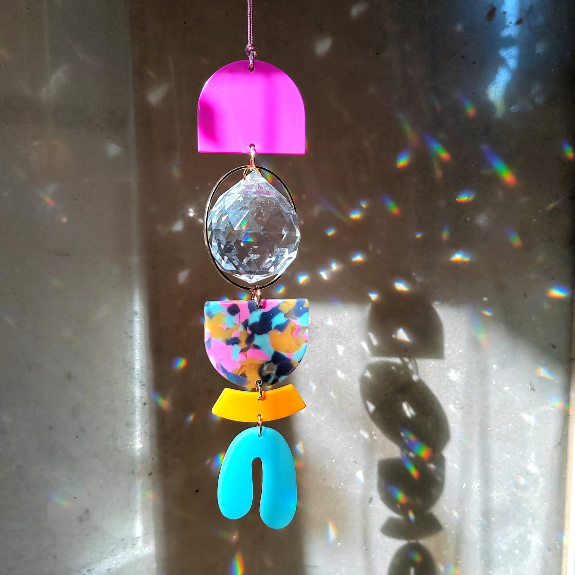 Suncatcher mit Kristall& bunten Details